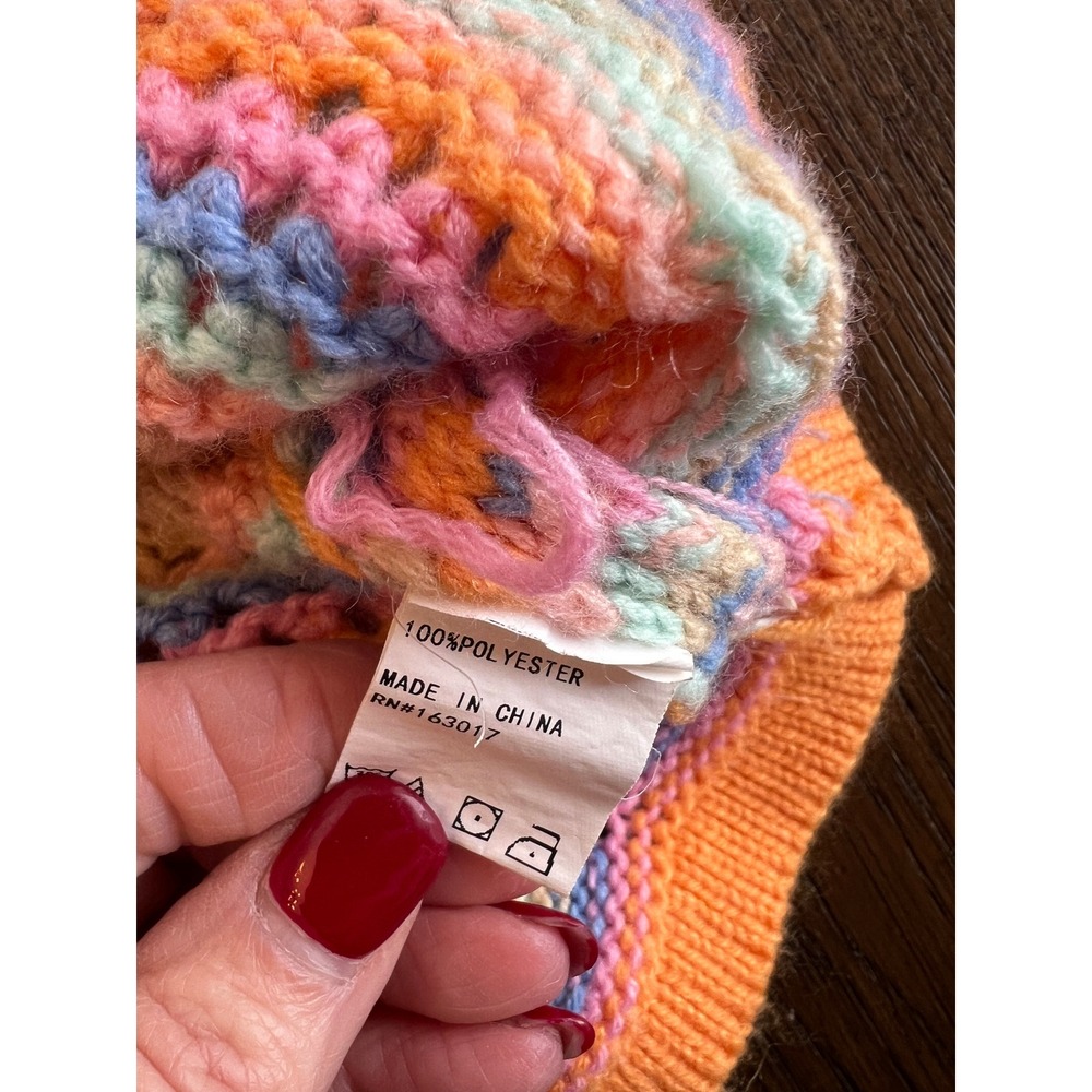 Princess Polly Mini Dress Polyester Open Knit Crochet Boho Orange Multi US 6 - Picture 4 of 9